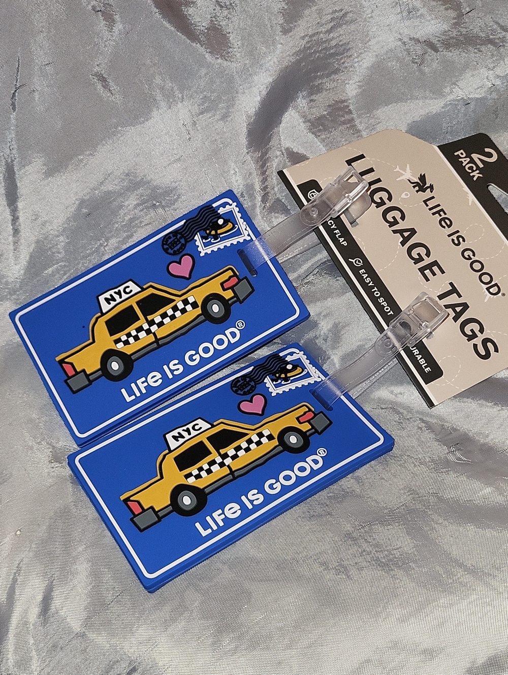Life Is Good Blue & Yellow NYC Taxi Luggage Tags - 2 Pack Lp
